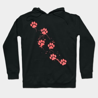 Red Cat Paws Running Over A Purrsday Hoodie